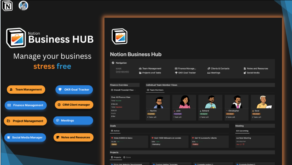 Notion Business Hub by Hashim Template Screenshot