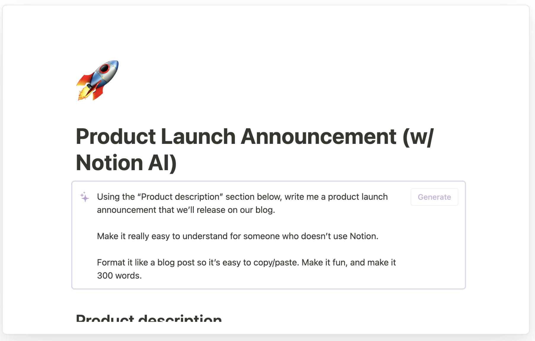 Notion Product Launch Announcement Template