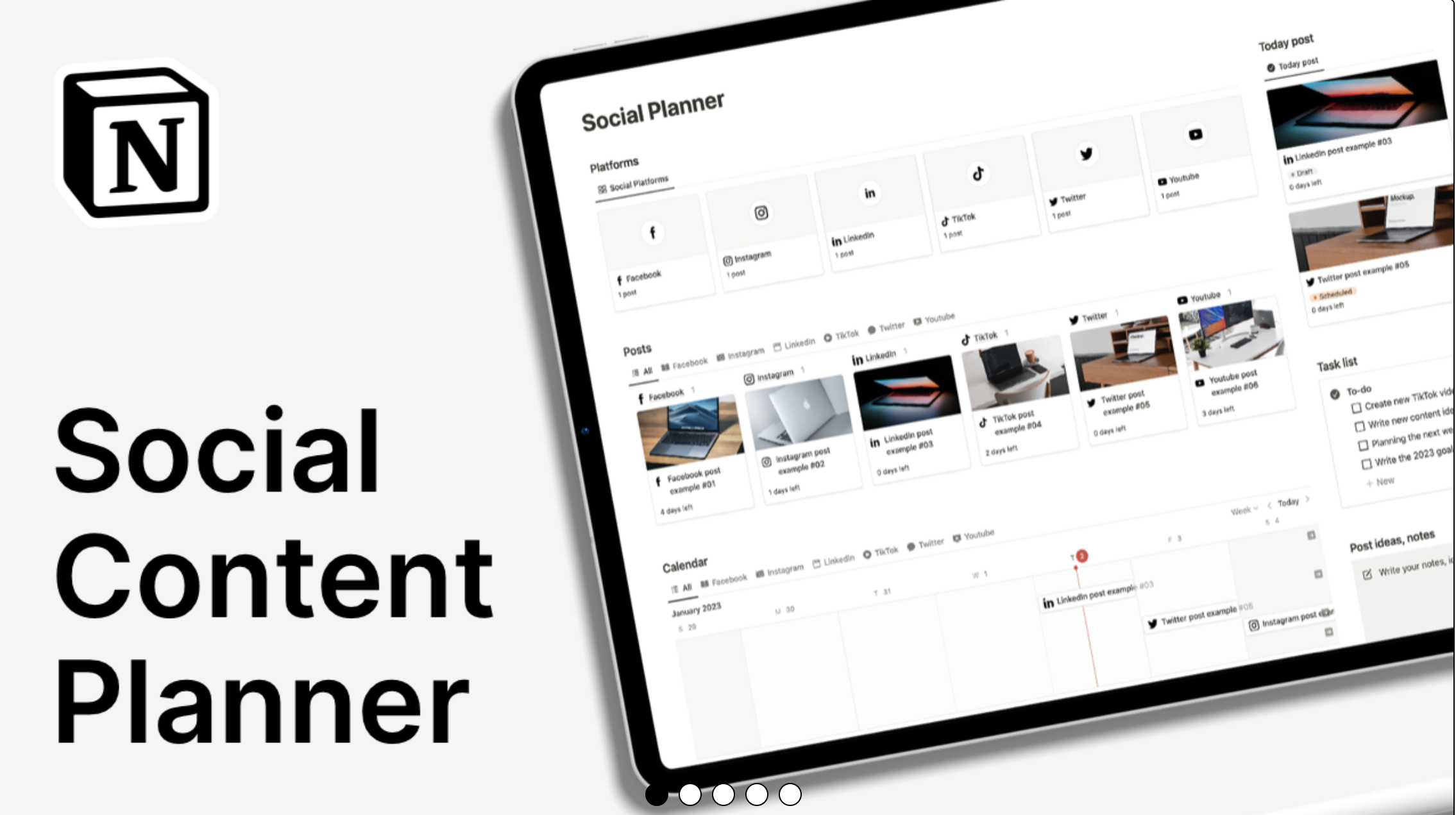 Notion Social Content Planner Template by Solt
